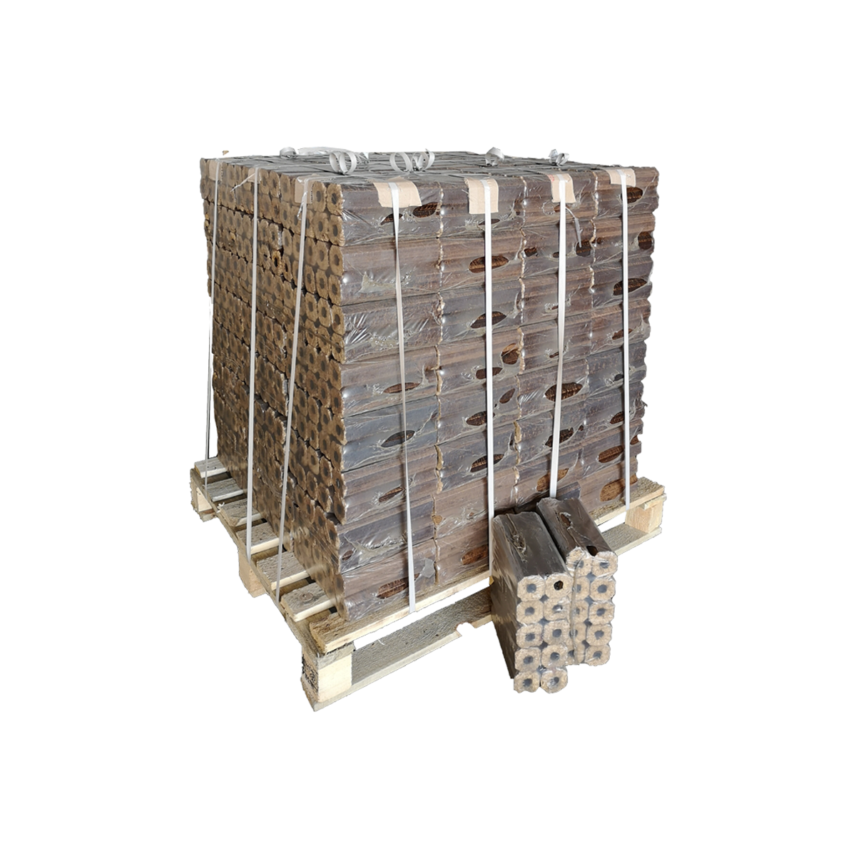 Pini Kay træbriketter 8. kantede  (960 kg)  2. sortering